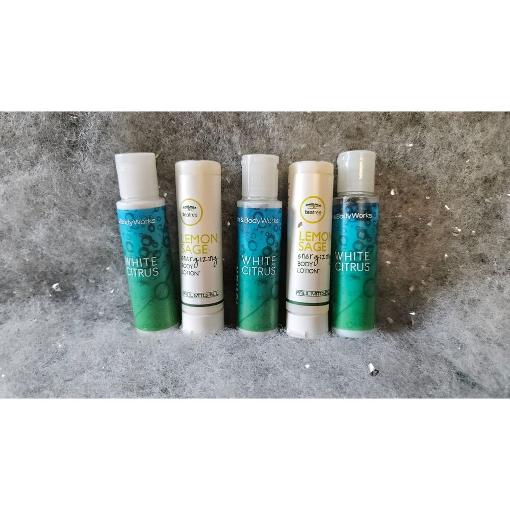 5 Travel Size Bath & Body Works White Citrus Lotions | Paul Mitchell Lemon Sage